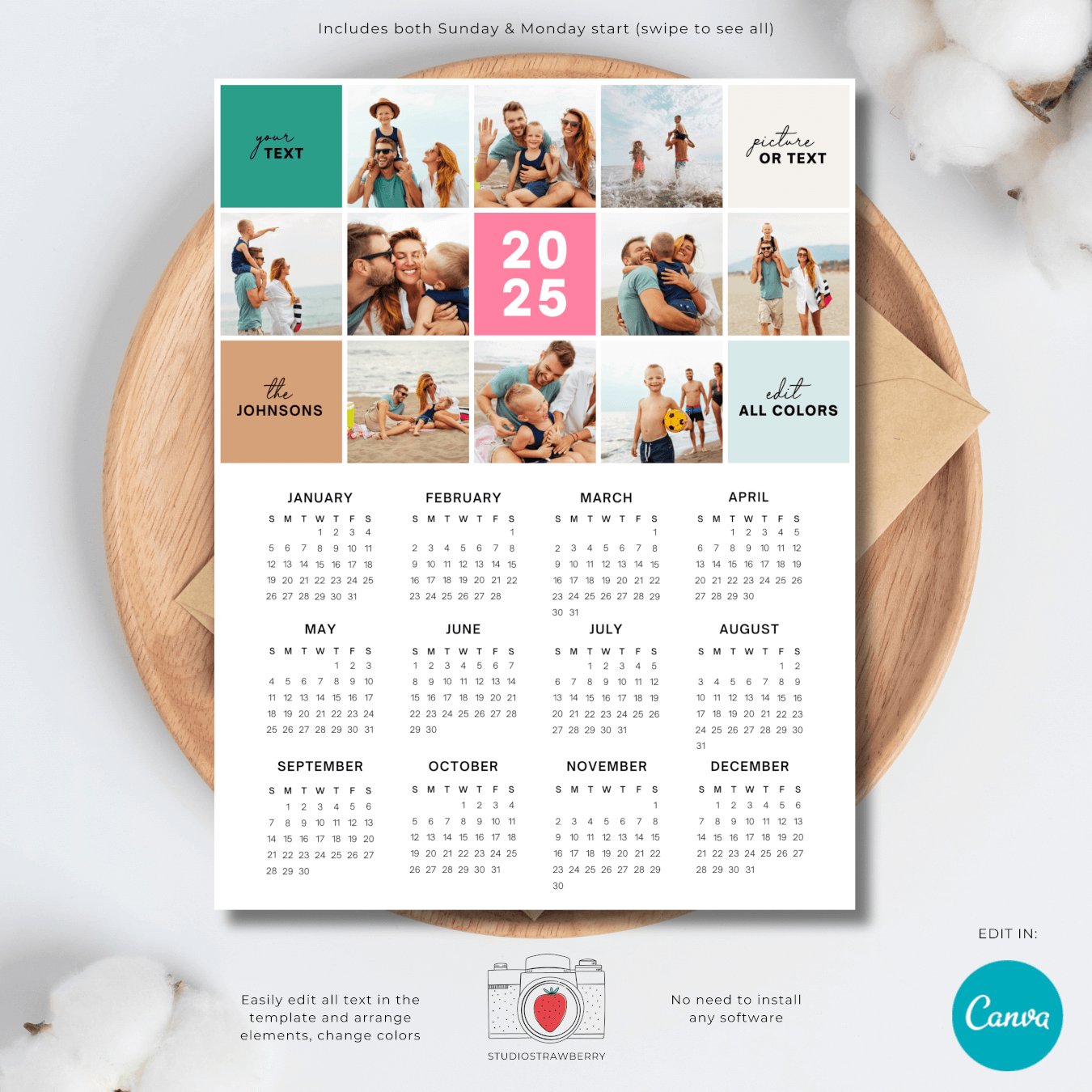 Personalized Photo Calendar 2025 Book Cover 