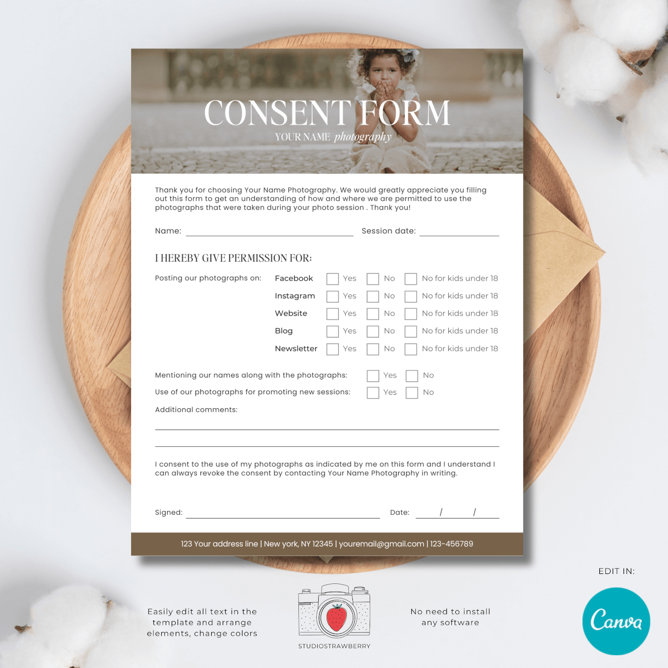 Professional client consent form