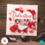 Editable Valentine's Day mini session template with heart graphics.