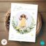 Easter Mini Sessions marketing flyer with a floral wreath and photo placeholder for easy customization.