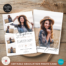 Editable graduation announcement template featuring a smiling graduate in a field, with customizable text in Canva.